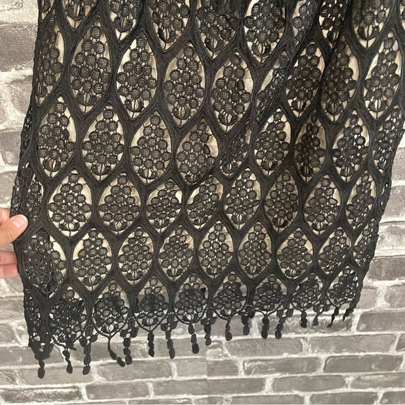 Stone Cold Fox Iowa Black Lace Mini Dress fringe ruffle - Picture 8 of 10